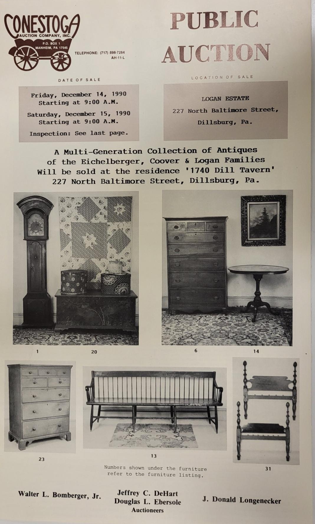 auction notice for settee